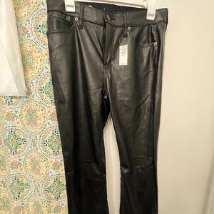 GAP Vegan Faux Leather Mid Rise Baby Boot Pants - NWT Size 12
